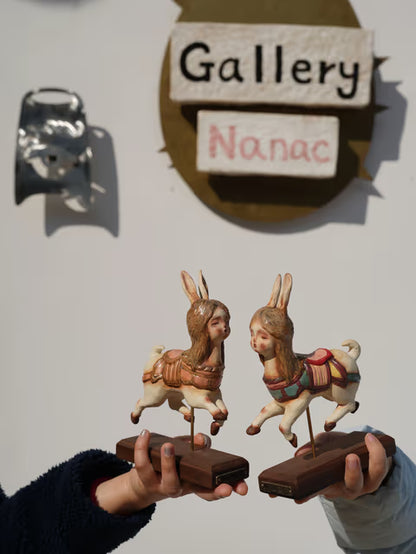 Carousel Rabbit Ceramic Sculpture