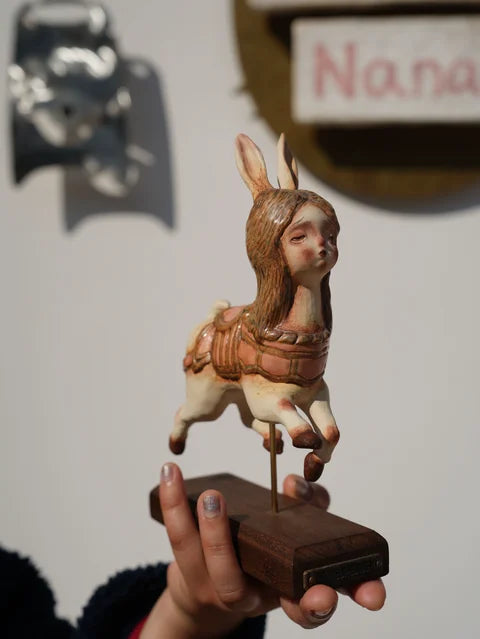Carousel Rabbit Ceramic Sculpture