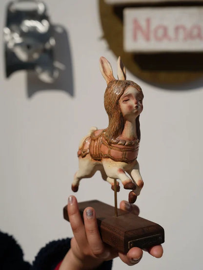 Carousel Rabbit Ceramic Sculpture