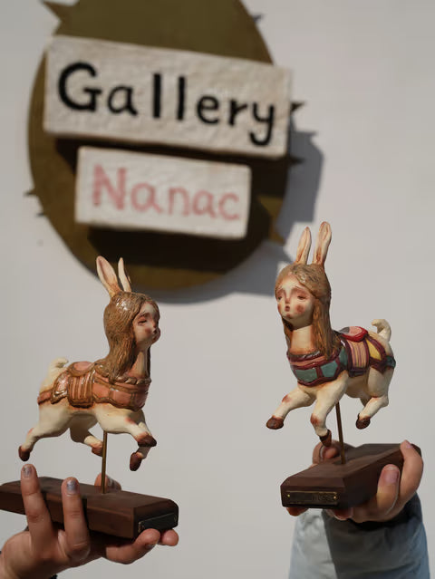 Carousel Rabbit Ceramic Sculpture