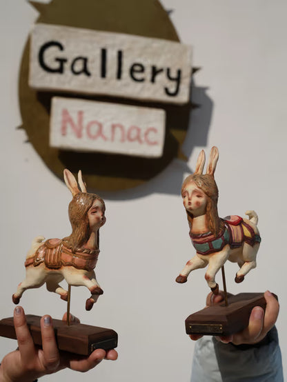 Carousel Rabbit Ceramic Sculpture