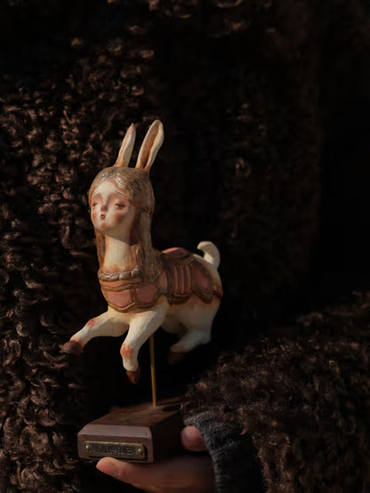 Carousel Rabbit Ceramic Sculpture