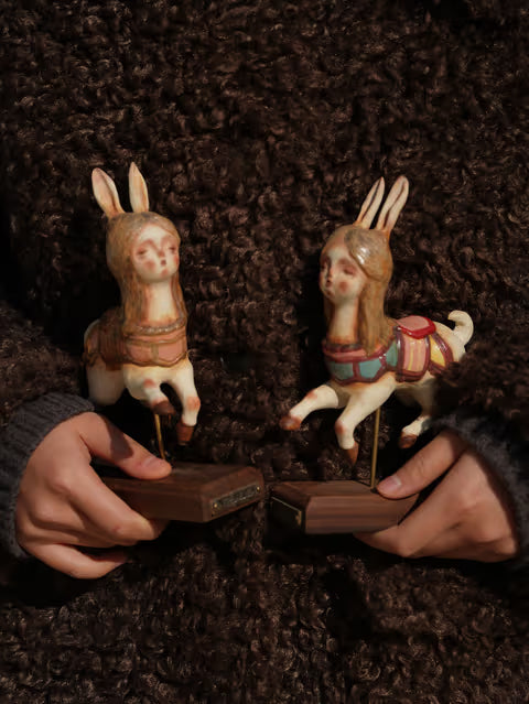 Carousel Rabbit Ceramic Sculpture