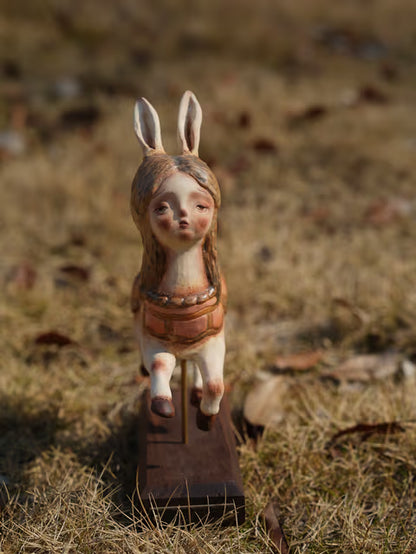 Carousel Rabbit Ceramic Sculpture
